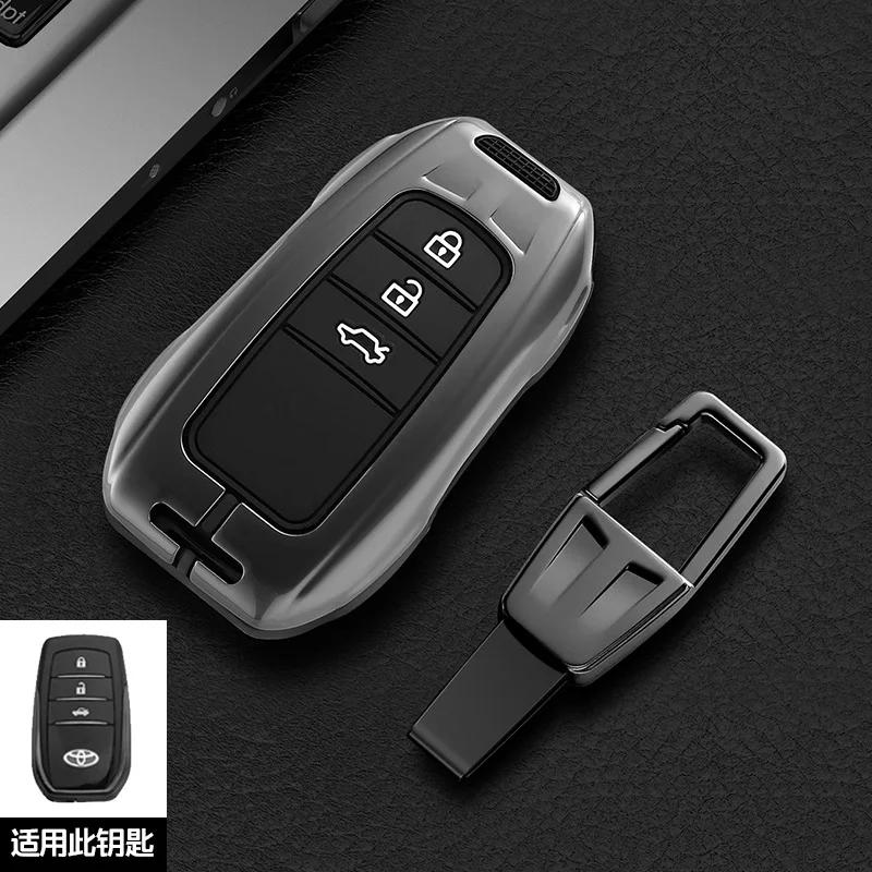 Car Key Case Cover Shell For Toyota Hilux Fortuner Land Cruiser Camry Coralla Crown RAV4 Highland CHR C-HR Fob Accessories