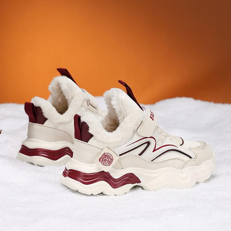 Winter Children's Fashionable Velvet Warm Cotton Sports Shoes Outdoor Casual Snow Boots Casual Sports Cotton Shoes 29-39