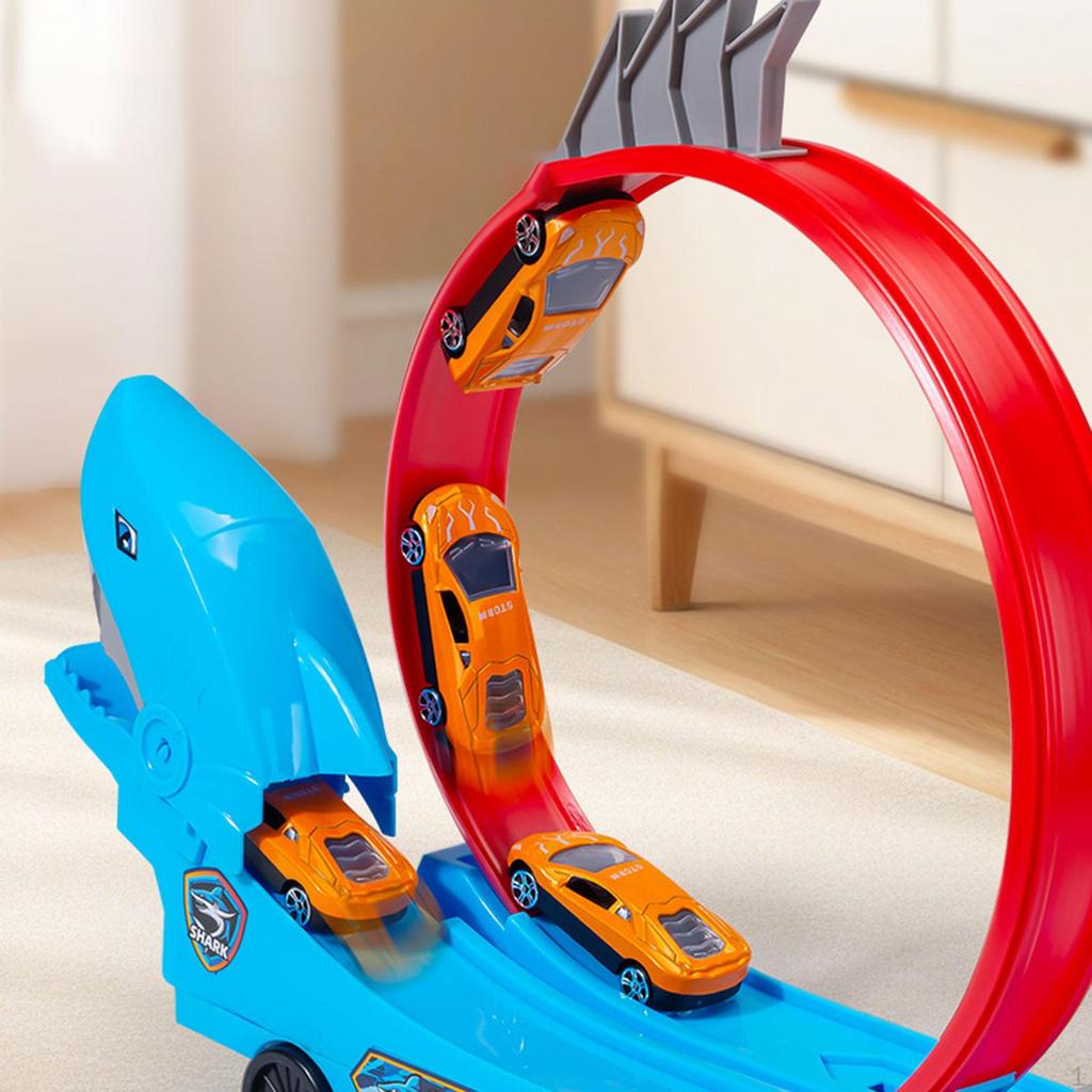Flex Tracks Boys Race Track Assembly Easy to Assemble Multifunctional Interactive Toy for Ages