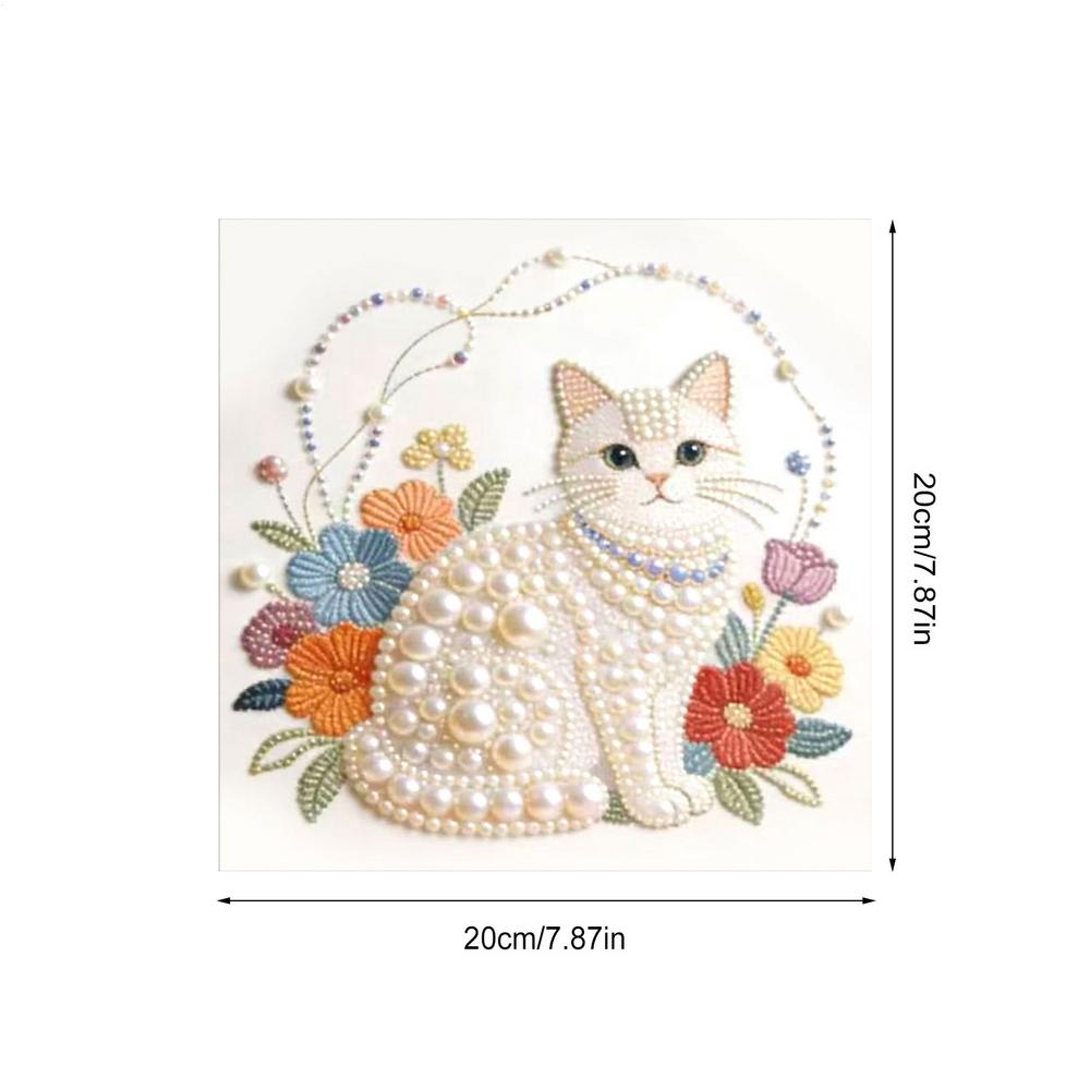 Animal Theme Pearl Painting Kit 7.87in DIY Rhinestone Art Crafts for Adults & Kids, Fun 3D Diamond Art Projects for Party Home