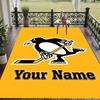 Custom Text Printed Rug Pittsburgh Penguins Non Slip Floor Carpet For Home Room Decor
