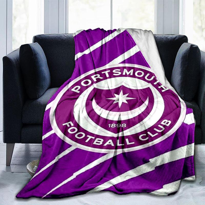 Ports-mouth Fc Anniversary Printed Throws Blanket Soft Flannel Blankets for Couch Bed Gifts for Men Women Picnic blanket Christmas gifts