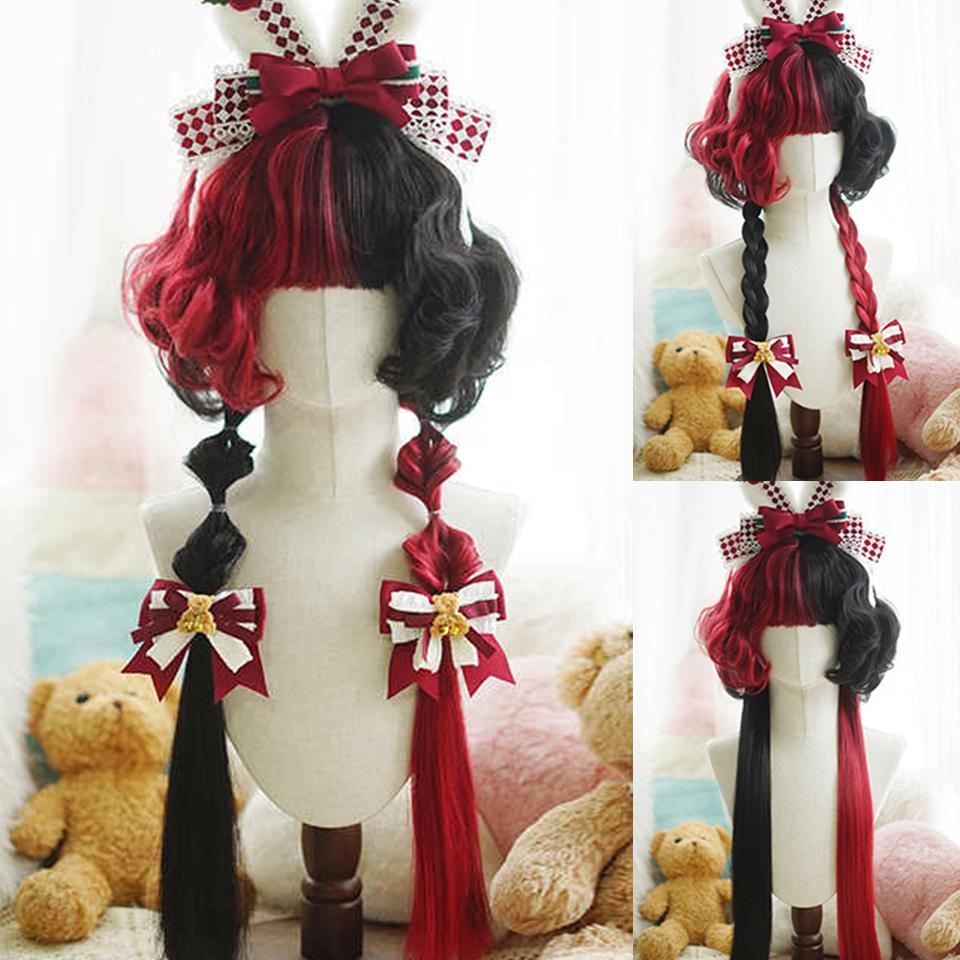OLACARE Lange Body Wave Zwart Bruin Paars Cosplay Pruiken Hittebestendig Synthetische Pruiken Midden Scheiding Natuurlijk Lolita LM Pruiken Dames beige