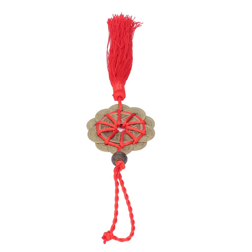 Chinese Feng Shui Fortune Money with Red String Hanging Ornament for Chinese New Yr Decoration