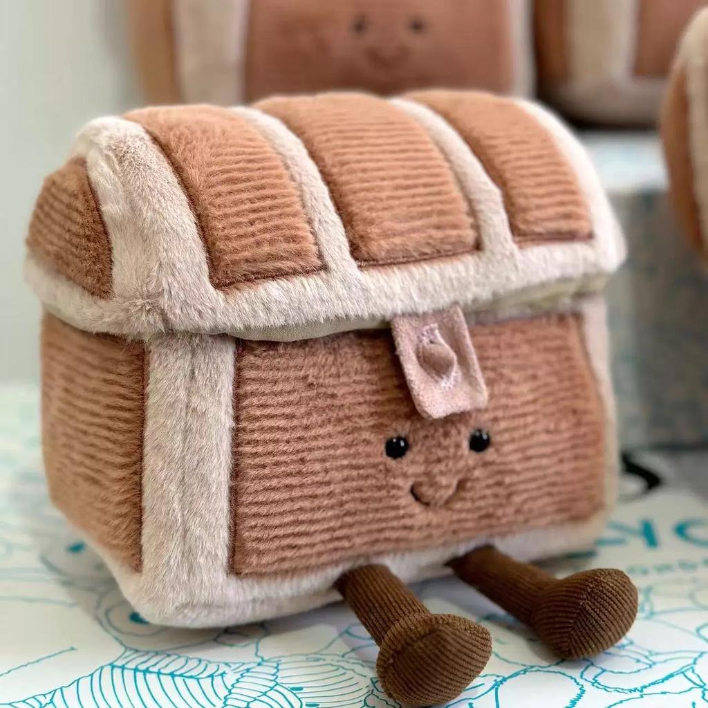 JC Cute Treasure Chest Sandcastle Plush Toy Soft Stuffed Dolls Adorable Cartoon Plush Kids Kawaii Xmas Birthday Gift Home Decor