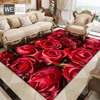 Tappeto floreale rosa 3D per ampio soggiorno e camera da letto