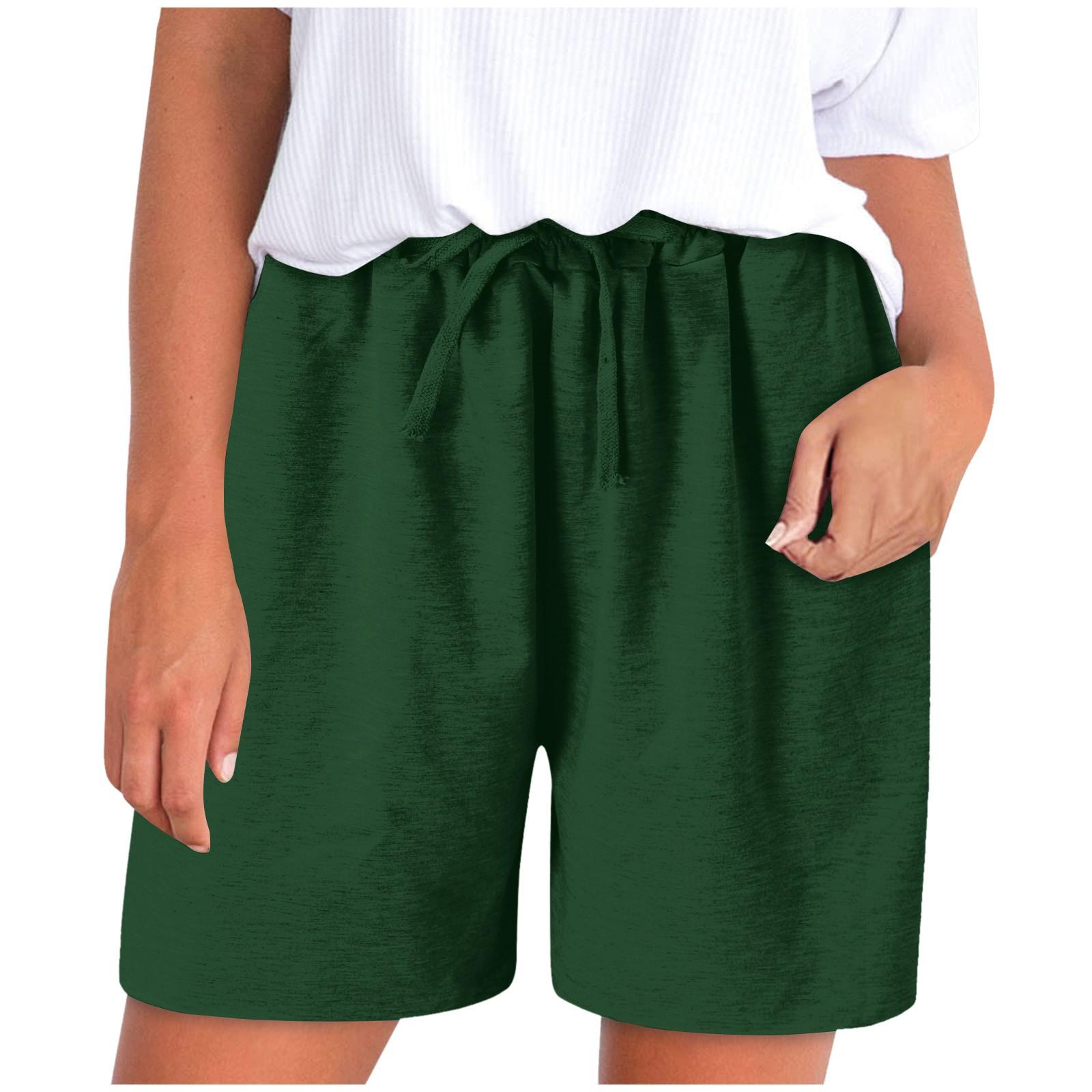 

Everyday Versatile Summer Elastic High Waisted Color Fitness Pocket Shorts XL