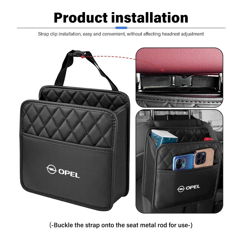 Car Storage Box Back Seat Organizer Hanging Bag Phone Pocket For Opel Vectra Zafira Meriva Mokka Grandland Vivaro Antara