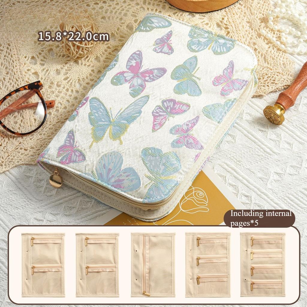Schmucknotizbuch goldenes Aufbewahrungsbuch Reißverschluss Anti-Oxidation leichter Luxus High-End-Schmuck tragbar Reise Samt High-End-Aufbewahrungstasche