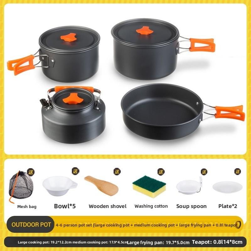 Almacenamiento Plegable Set de Picnic al Aire Libre Olla Hervidor Sartén Olla para Sopa Estufa Bolsa de Almacenamiento Adaptador Suministros