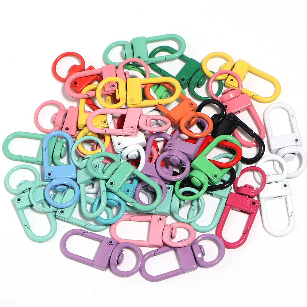 10pcs/lot Colorful Alloy Snap Lobster Clasps Hooks Keychain Findings For DIY Key Chains Necklace Bracelet Accessories Wholesale