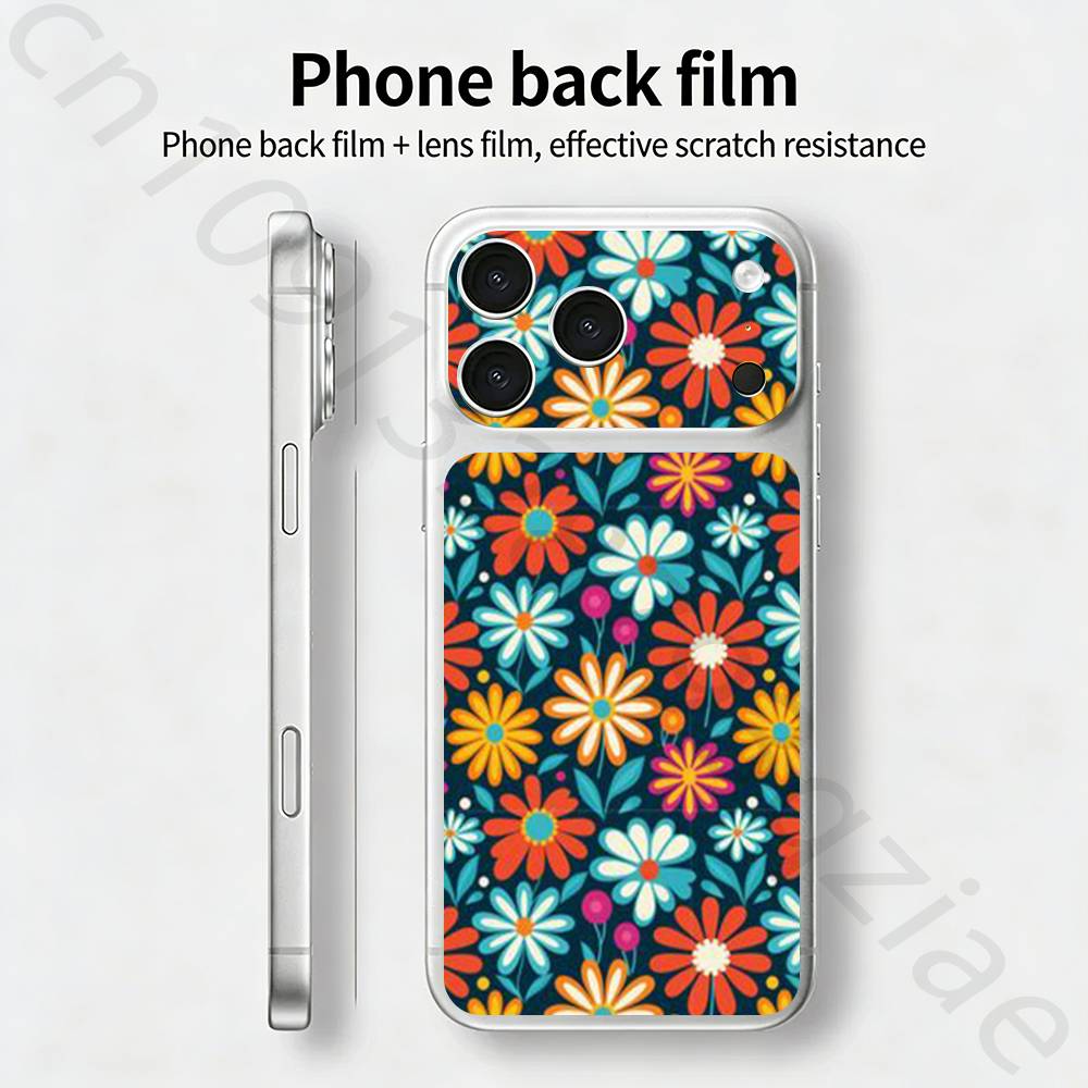 Hippie Psychedelic floral flowers TICKET Decal Skin Wrap for iPhone 17 Pro/Pro max Protective Film for Back, Frame, Camera