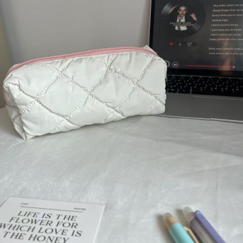 

Silver Ballet Style Cute Bow Large Capacity Pencil Case Student Stationery Study Supplies Back To School Kawaii Bag