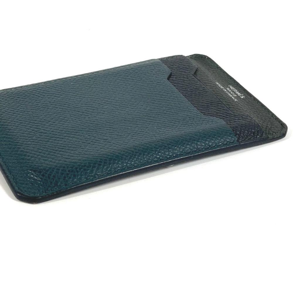 HERMES Logo City 3CC Business card holder/pass case, tricolor Card Case