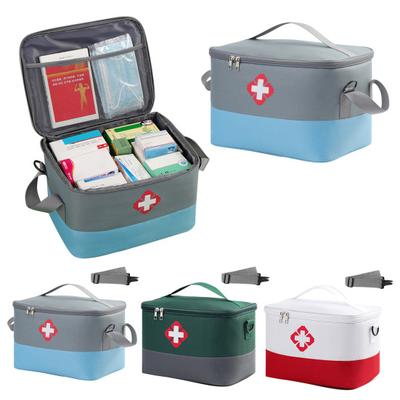 Pill Organizer Storage Bag with Handle Large Capacity Zipper Closure Waterproof Design Medication Travel Carrying Bag