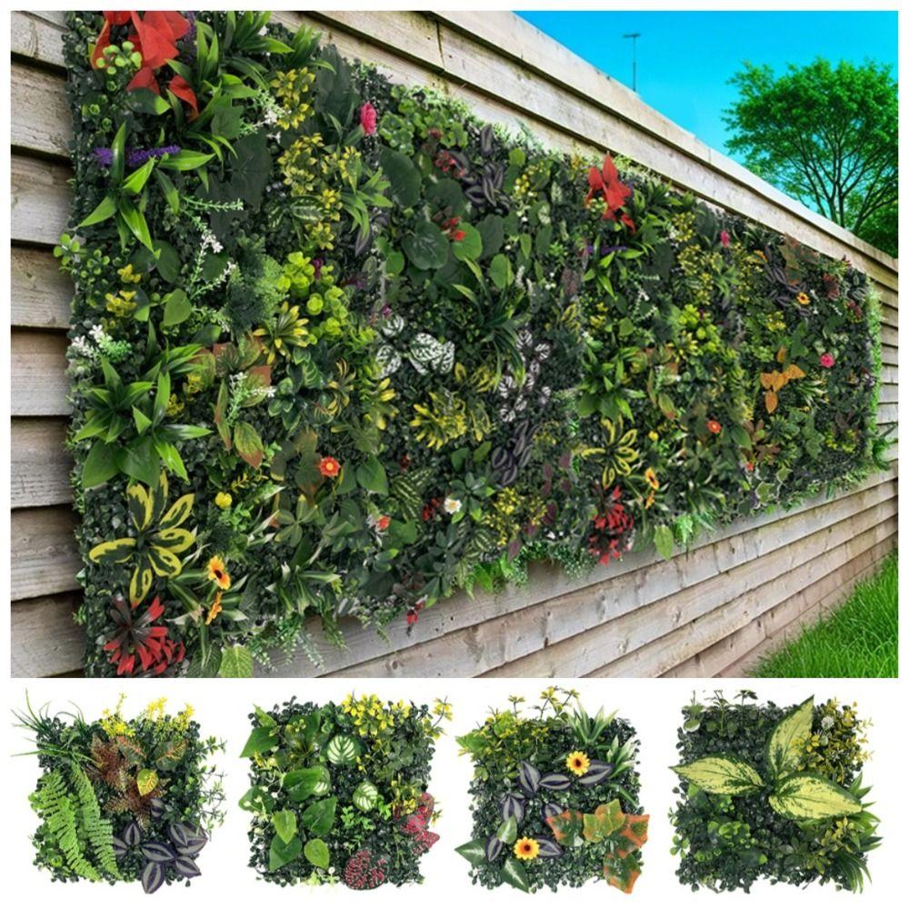 DIY Artificial Plant Wall Panel Sunflower Artificial Fern Grass  Background Wall Decoration
