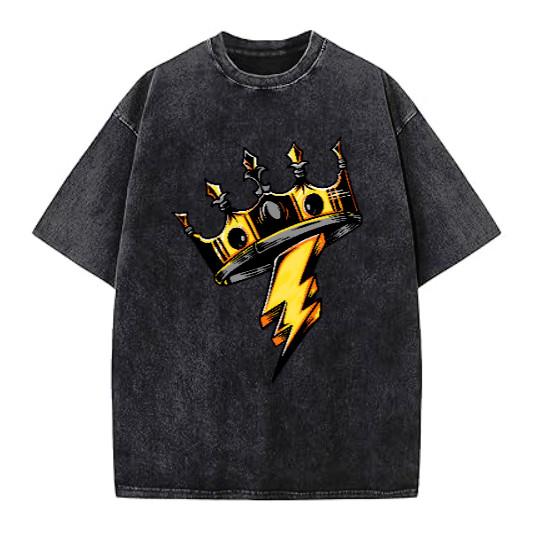 Illustration Graphics Vintage Washed T-Shirt Oversized Unisex Streetwear P1-51V