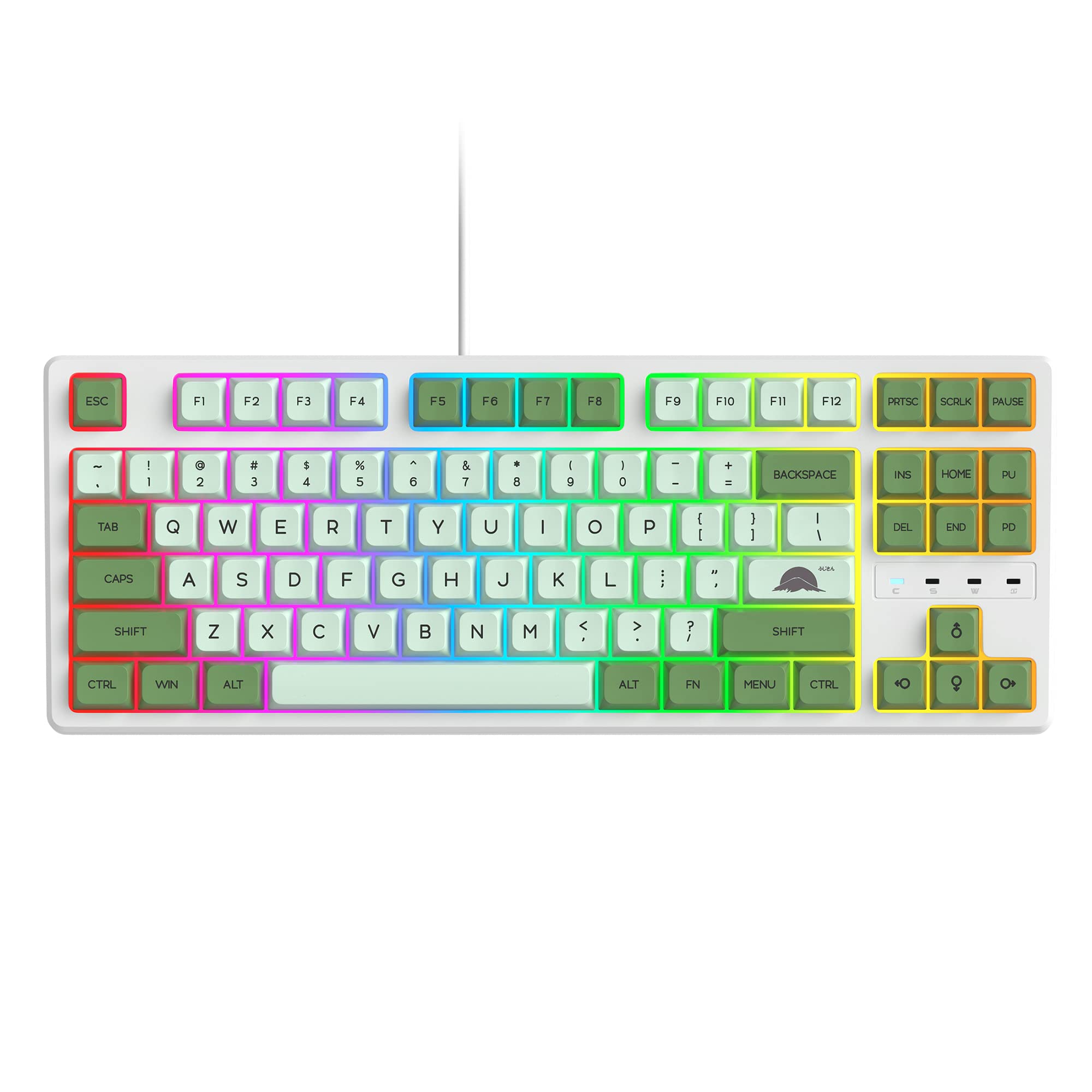 

Механічна ігрова 87-клавішна червона RGB-підсвітка Компактна дротова клавіатура TKL для геймерів на ноутбуках 75% клавіатура, комутатор, клавіатура, Win/Mac (Матча зелений/червоний
