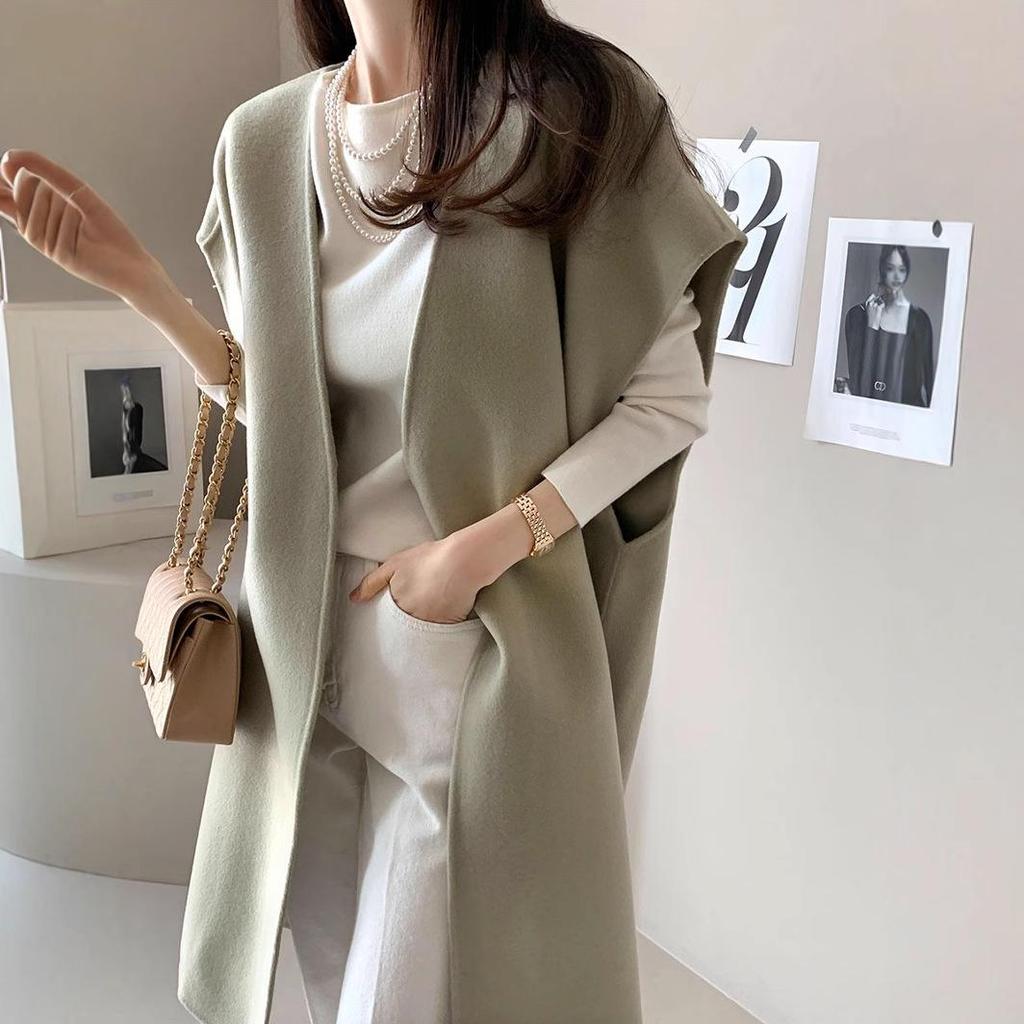 2025 Herbst/Winter Damen Japanische Umhang-Stil Wolle Fledermausärmel Weste Jacke