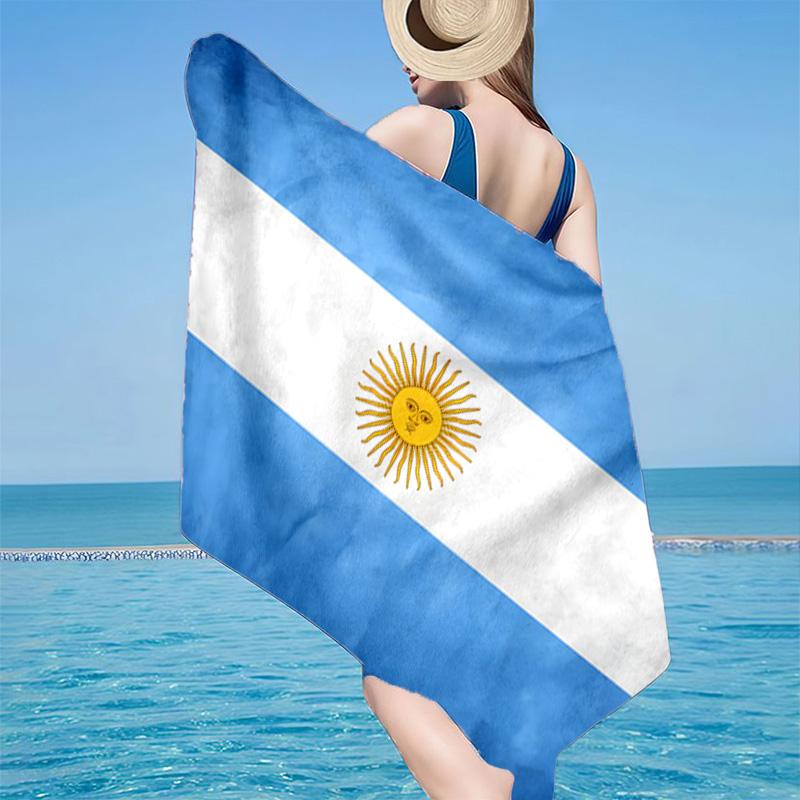 1 Stück Argentinien Flagge Design Strandtuch - Weiche, Saugfähige Mikrofaser, Leicht, Ideal für den Strand, Partys, Reisen, Camping Fan Geschenke