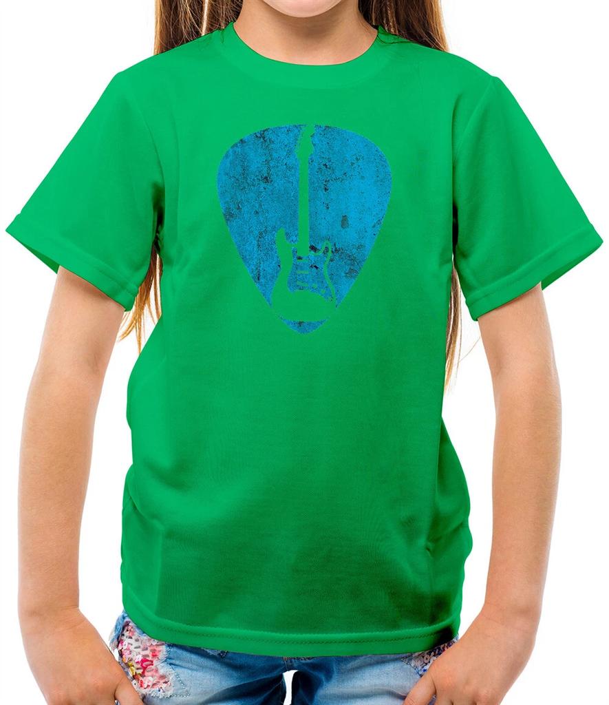 Gitarrenplektrum Volle Silhouette Kinder T-Shirt - Gitarrist - Bass - Musik - Akustik