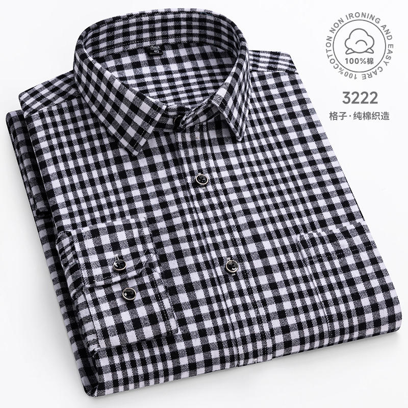 Plus Size 11XL 10XL 9XL Men‘s Plaid Flannel Shirts Long Sleeve Cotton Fashion Casual Soft Standard-Fit Male Shirt Blouse Clothes