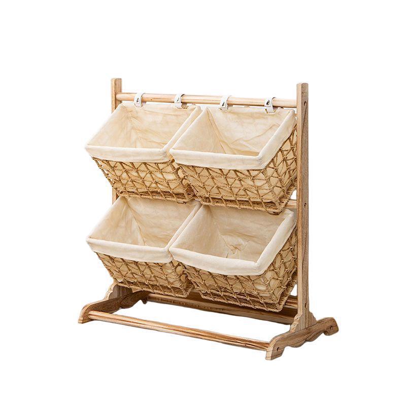 Woven Multi-Layer Snack & Sundries Storage Rack for Living Room