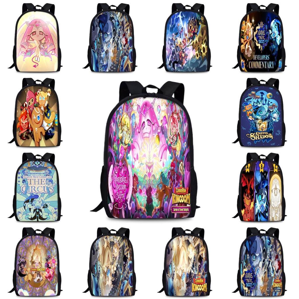 Cookie Kingdom Run School Backpack Oxford Fabric Curved Straps For Kids Unisex