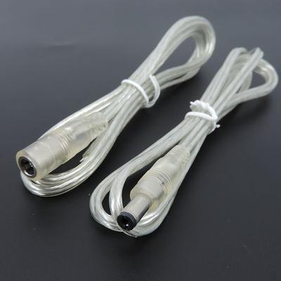 100cm Transparentes DC-Netzteil-Adapterkabel (Pigtail) für weibliche und männliche Anschlüsse 5,5x2,1mm 12V Buchsenstecker Verlängerungskabel für LED-Streifenleuchten