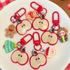 1/5Pcs Christmas Cute Red Apple Keychain Girls Cartoon Bag Pendant Car Keyring Funny Backpack Accessory For Best Friend Gift
