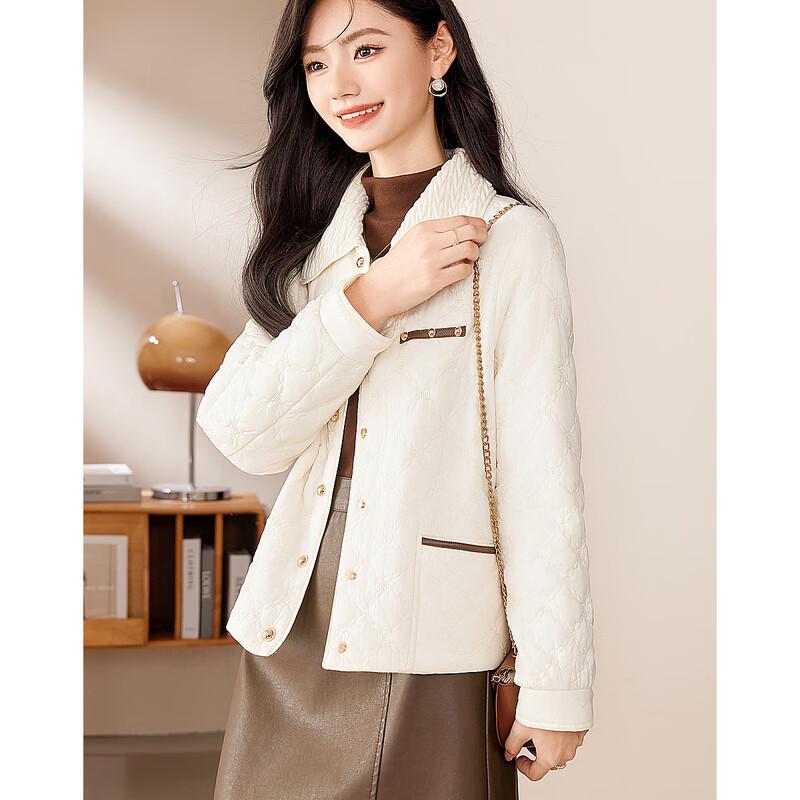 Fleeting Time Women's Simple Elegant Long-Sleeve Cropped Padded Jacket