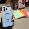iPhone 17 Liquid Silicone Magnet Case with Stand for Apple 16 Pro Max/15 Pro