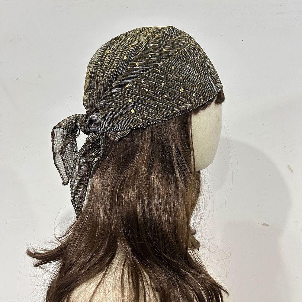 60cm*60cm Hairband Wrinkle Head Wraps Stylish Chemo Beanie Headwraps All Season