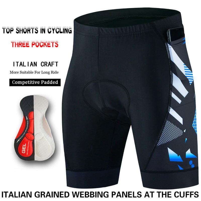 Men's Cycling Suit Shorts Bicycle Quick-drying Breathable 3 Pockets Tight GEL Silicone Cushion