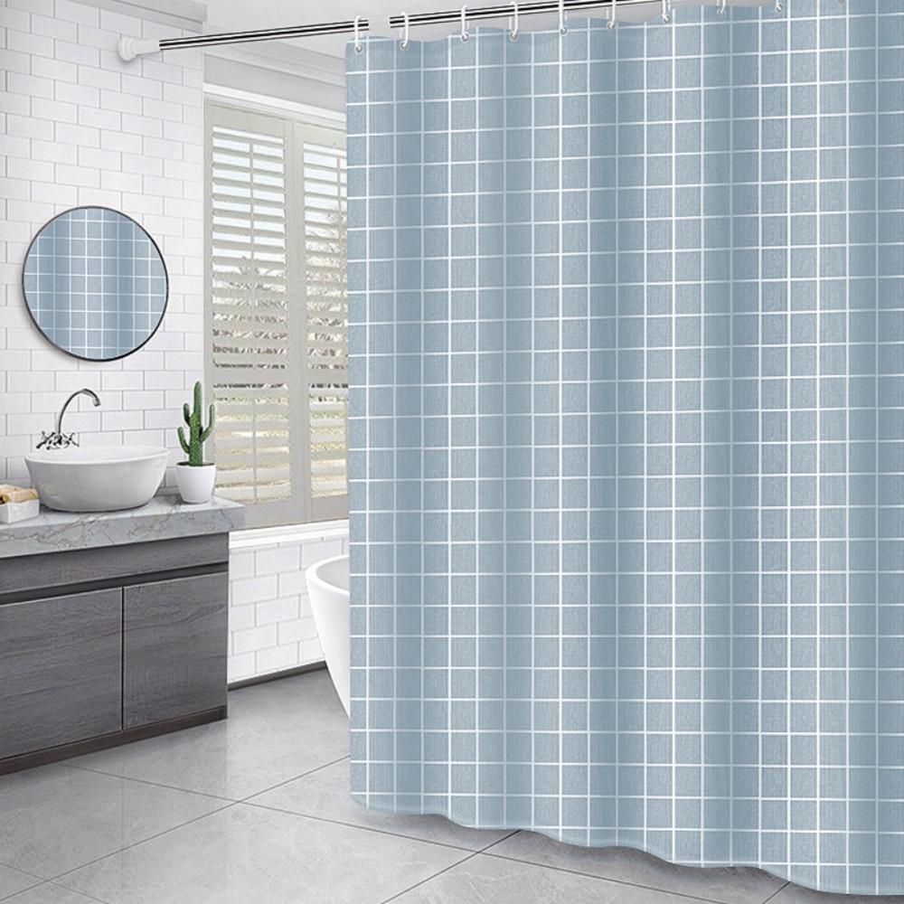 

Vikama Simple Checkered Print Bath Curtain, Water-Proof And Washable. For Bathroom Windows, Bathtub Shower Curtain Home Decor W60H190(CM)-1 Pcs
