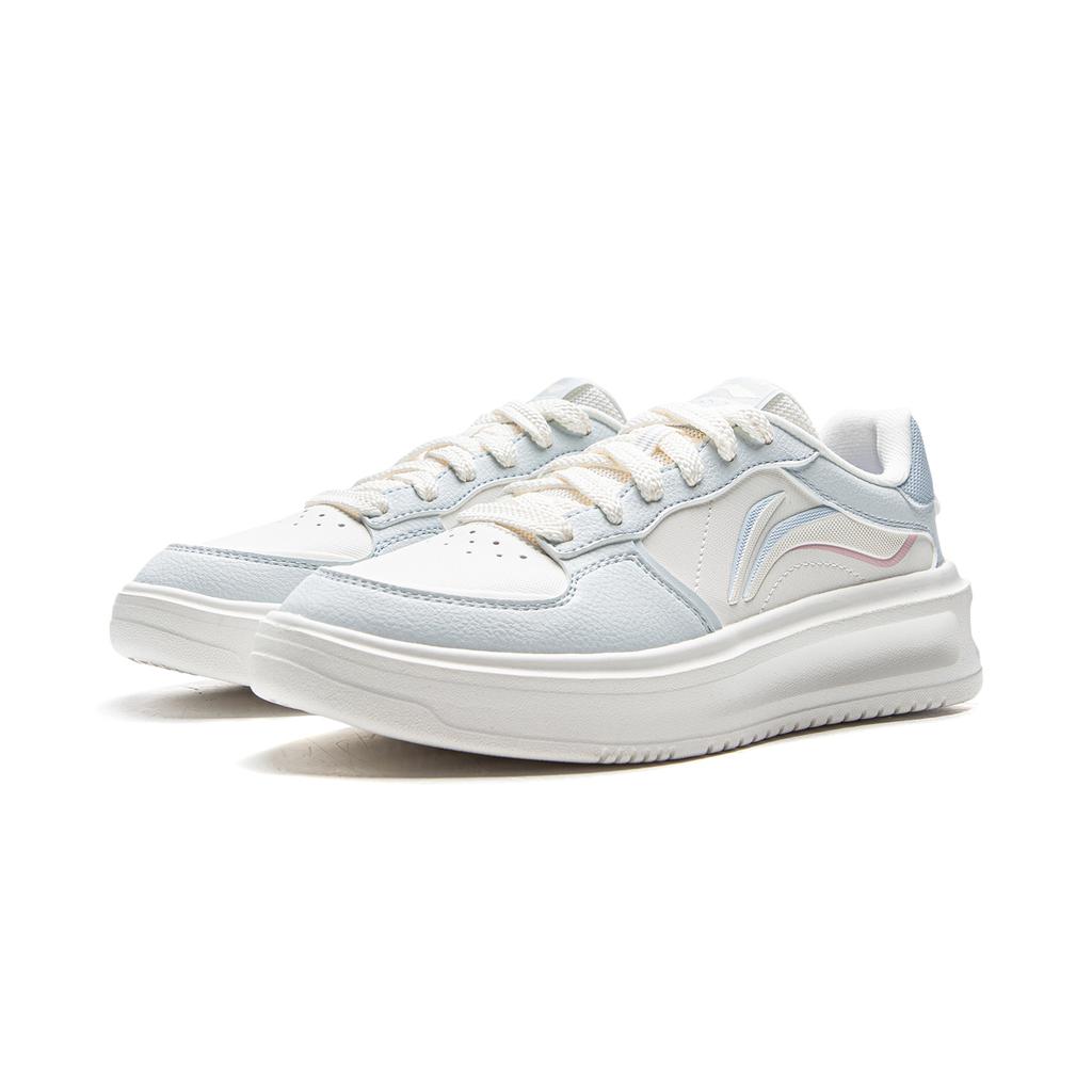 Li Ning Lantern Festival Synthetic Leather Abrasion Resistant Breathable Low top Skateboard Shoes Women's Blue White AGCV316-2