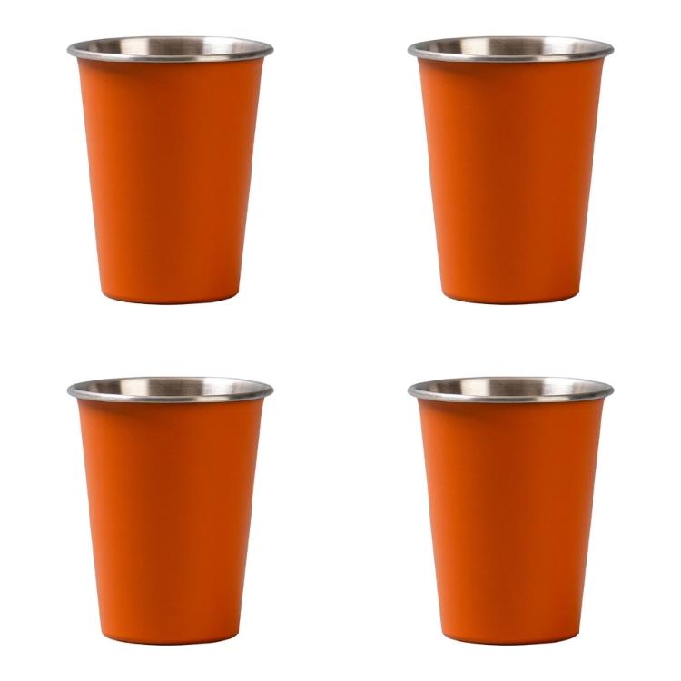 

4pcs 350ml Stainless Steels Drinking Cup Outdoor Travel Coffees Milk Mugs Replacement Portable Stackable Camping Cup