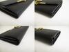 Authentic Salvatore Ferragamo Gancini Black Leather Gold H/W Flap Long Wallet #a429  Refurbished