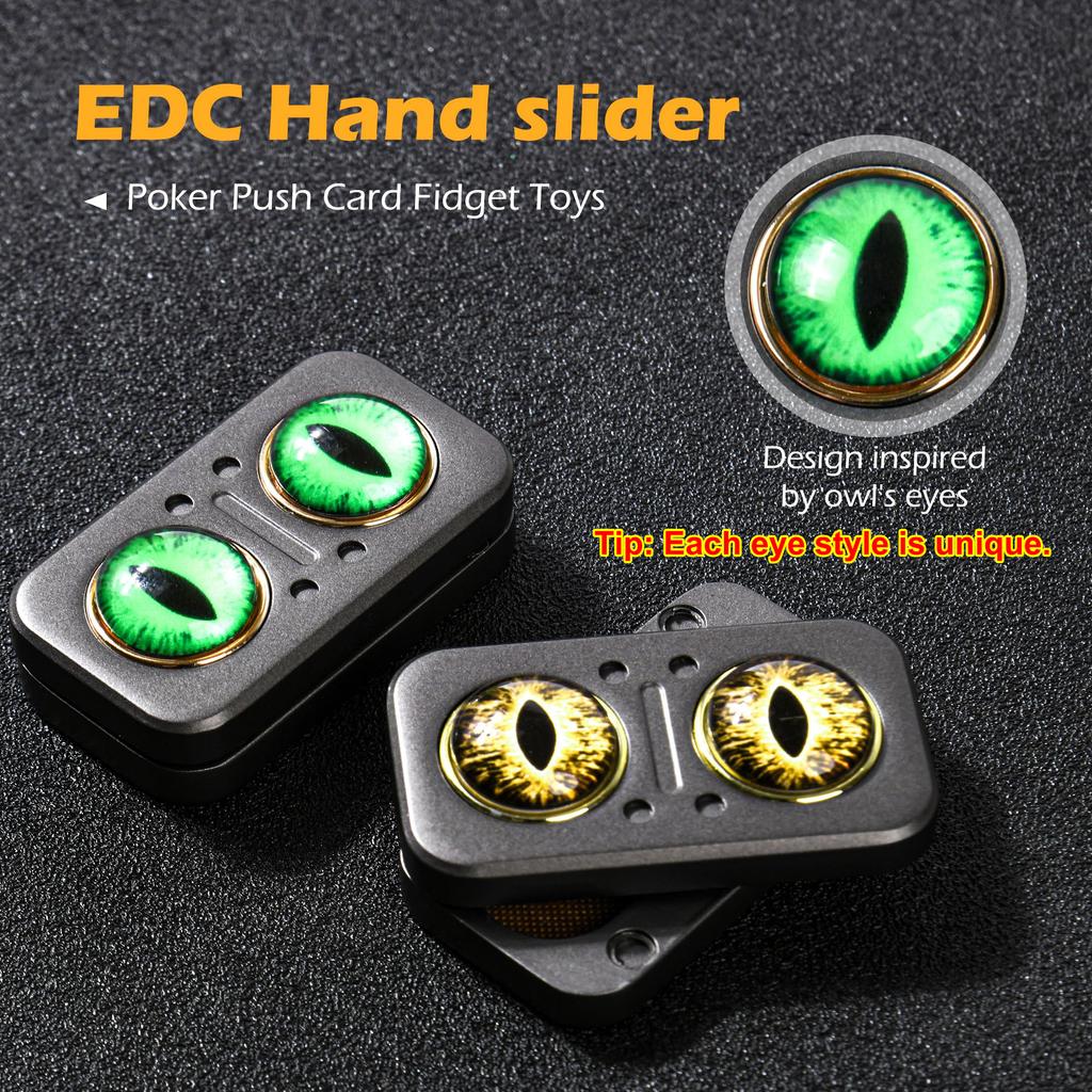 Owl Papa Coin EDC Mechanical Metal Slider Fingertip Push Card Decompression Desktop Toy