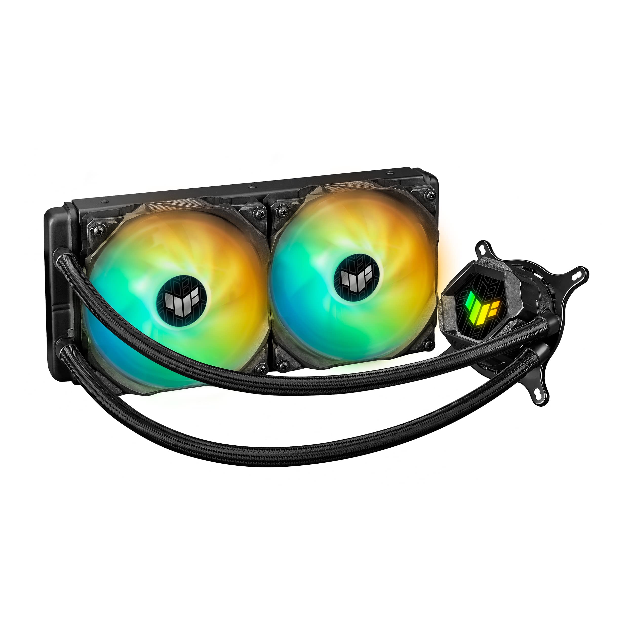 

ASUS TUF Gaming LC 240 ARGB Liquid CPU Cooler Sync Dual TUF 120mm ARGB Радіатор Вентилятор Вентилятор Лопатка Канавка Все-в-одному (Аврора Дизайн)