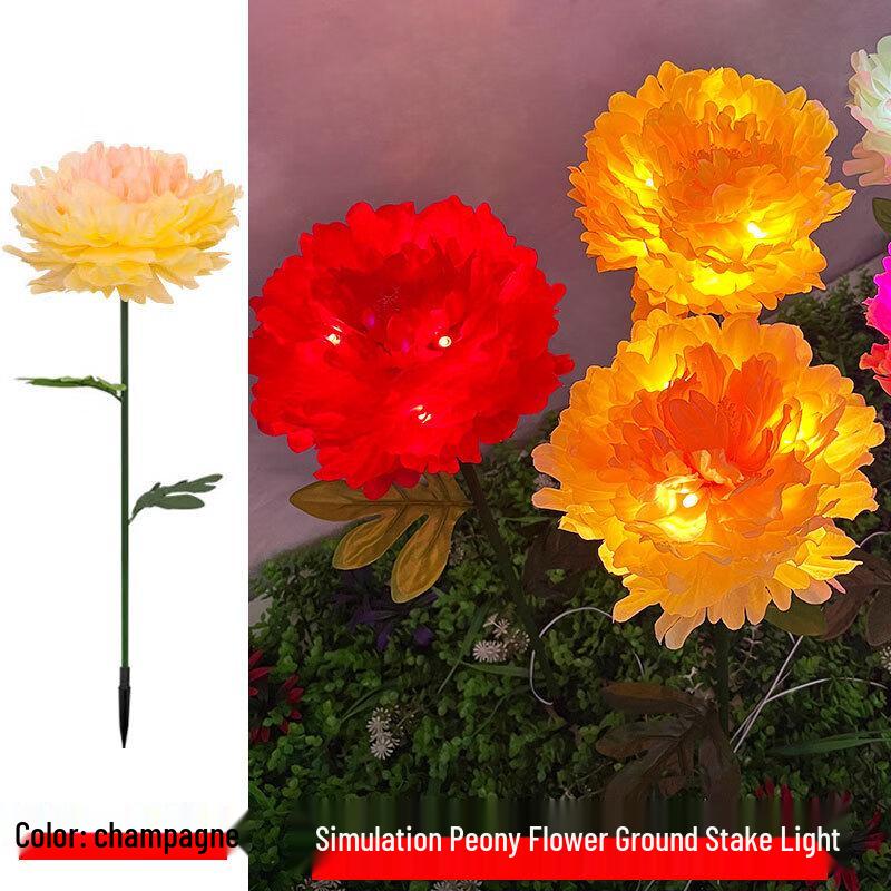 LED Solar Peony Flower Garden Light