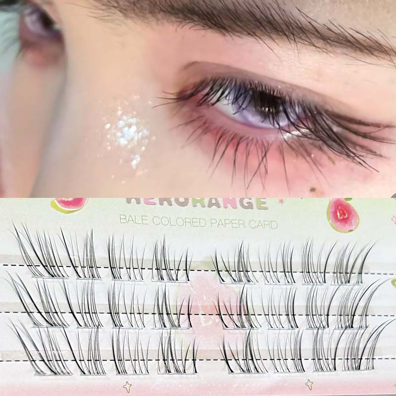 24/48/80 Clusters Glue-free False Eyelashes Easy To Rebound No Need To Remove Segmented Thin Stems for Novice DIY False Eyelashe