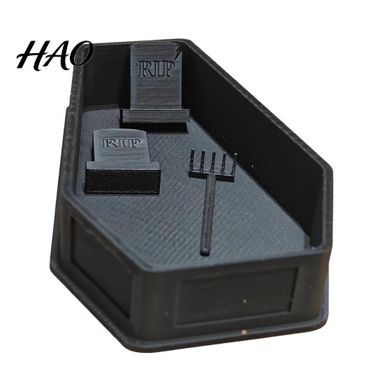 Unique Plant Pots for Succulents Gothic Casket Flower Pot, Include Tombstone And Rake Accessories, Spooky Desk Accessories 3D Printed Container