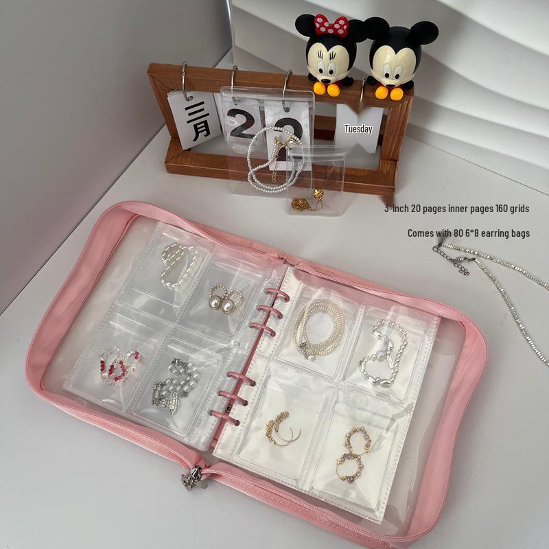 8cm Thick Jewelry Storage Book: Dustproof & Anti-oxidation PVC, Securely Holds Earrings & Bracelets