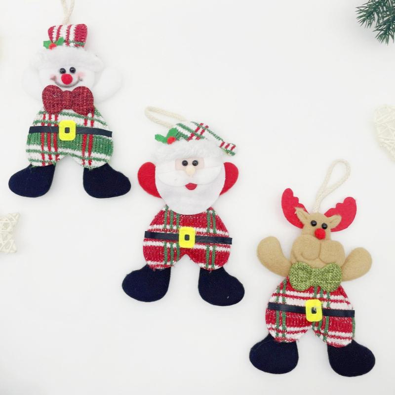 Christmas Plush Doll Pendants Decorations Santa Claus Snowman Deer Xmas Tree Hanging Ornaments Christmas New Year Home Decor