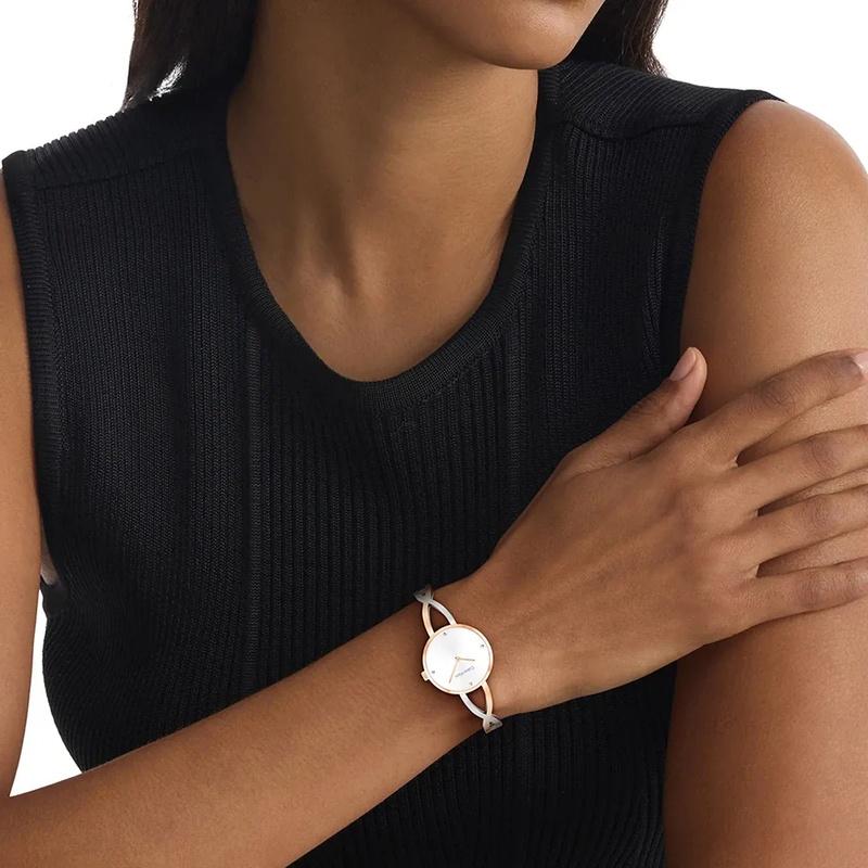 Calvin Klein Watch Quartz Movement Stainless Steel Strap 28mm White Dial Women's Watch 30 Meters Waterproof Casual and Versatile 25100060 28mm