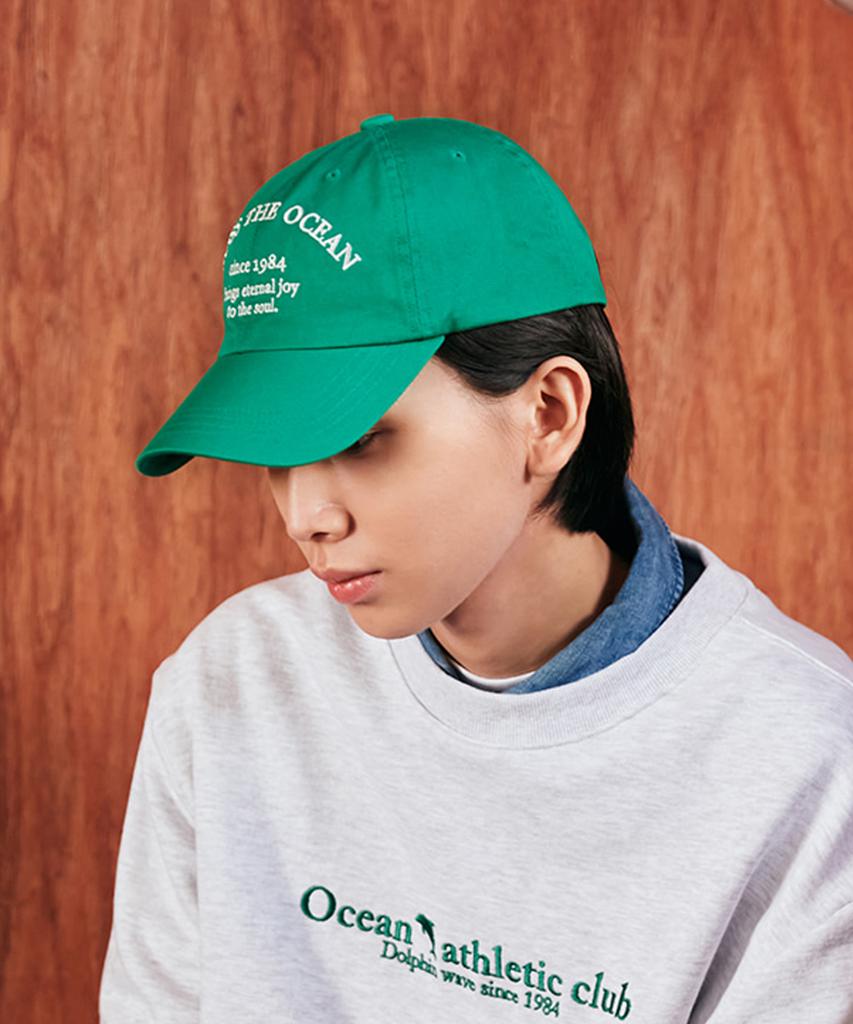 DOLPHIN WAVE APPAREL Dolphin Lettering Ball Cap Green