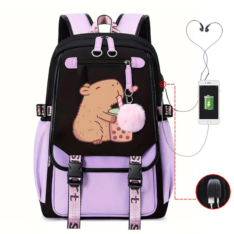 Süßer bedruckter USB-Anschluss Multifunktionaler Freizeit-Reise-Rucksack