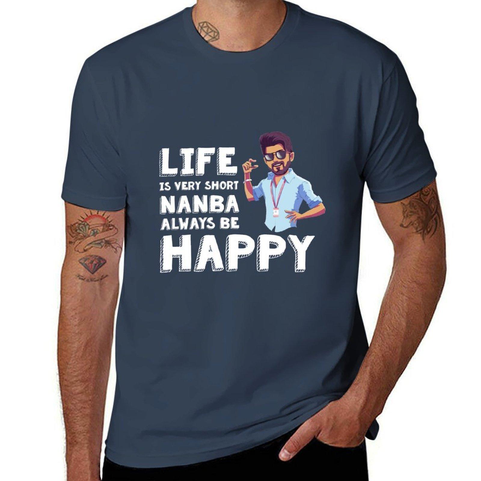 2026 Master Vijay Always be happy TShirt t shirt for man t shirts for man cotton funny TShirt S