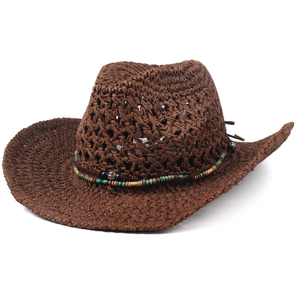 Neutral Hand-woven Straw Hat European and American Retro Style Denim Straw Hat Spring and Summer Breathable Sun Hat Wholesale